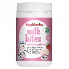 Healtheries 贺寿利牛奶咬咬片 咀嚼片 天然奶片 草莓味 50粒装 190克